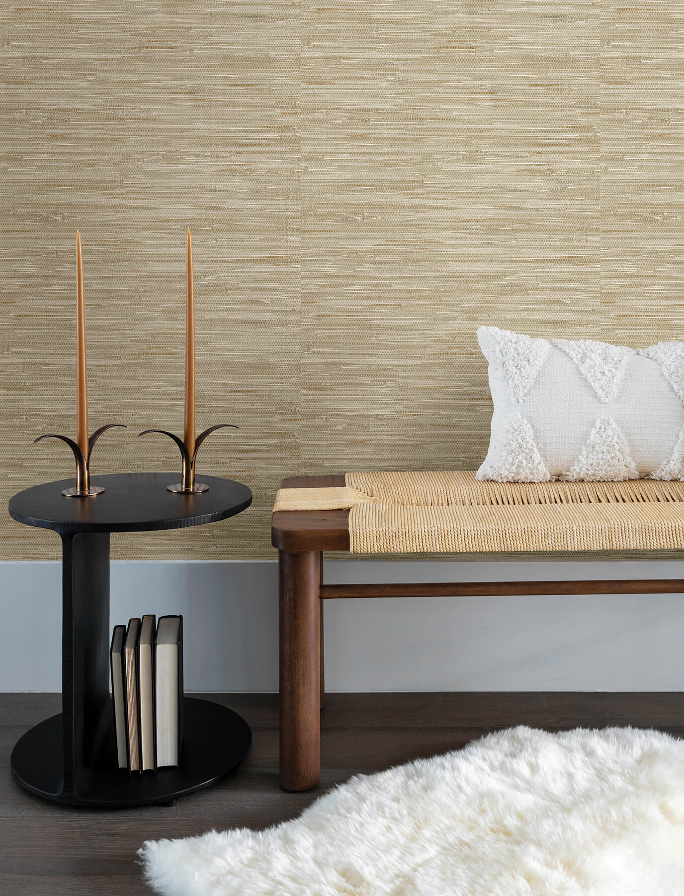 Harmony Exhale Faux Grasscloth Wallpaper