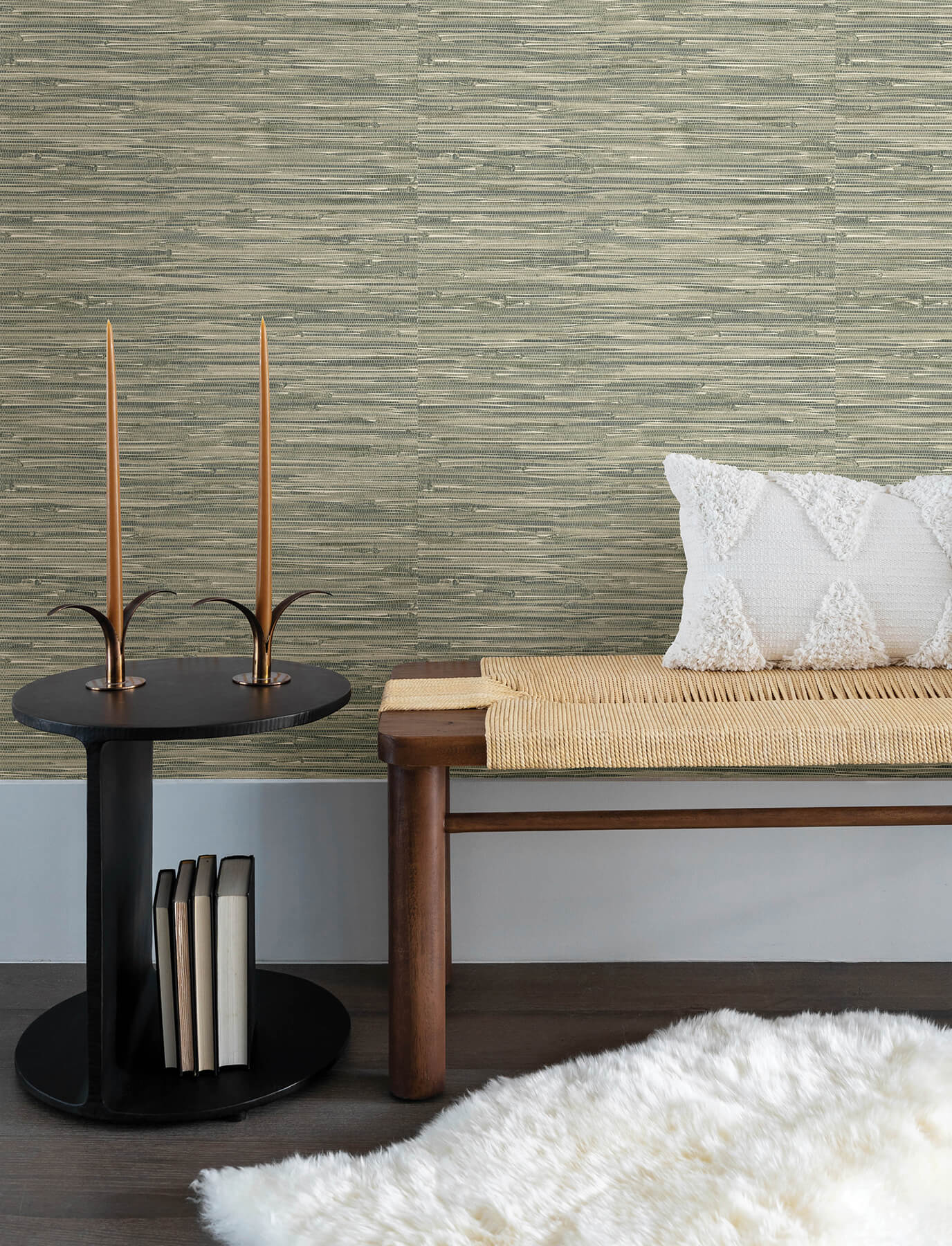 Harmony Exhale Faux Grasscloth Wallpaper