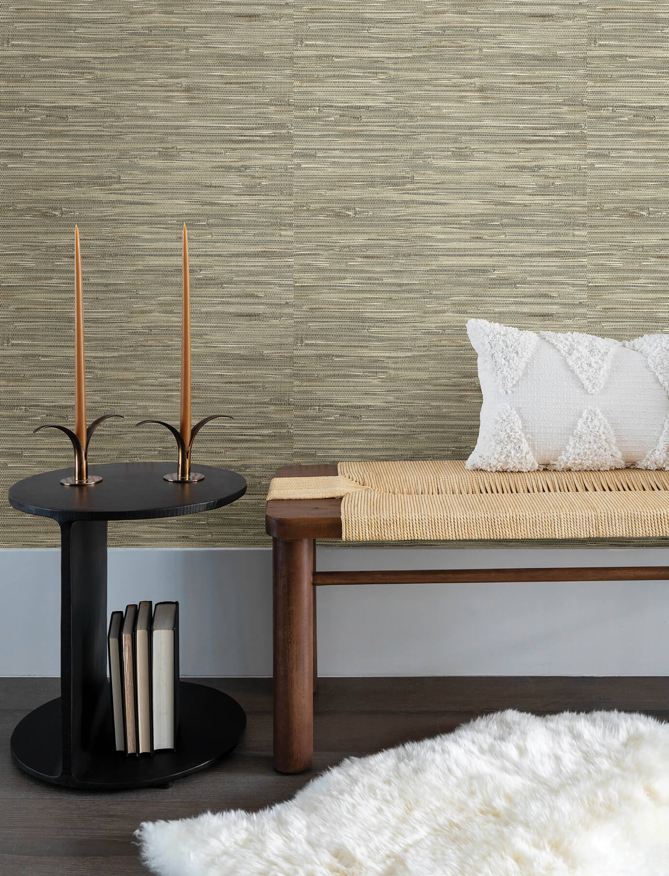 Harmony Exhale Faux Grasscloth Wallpaper
