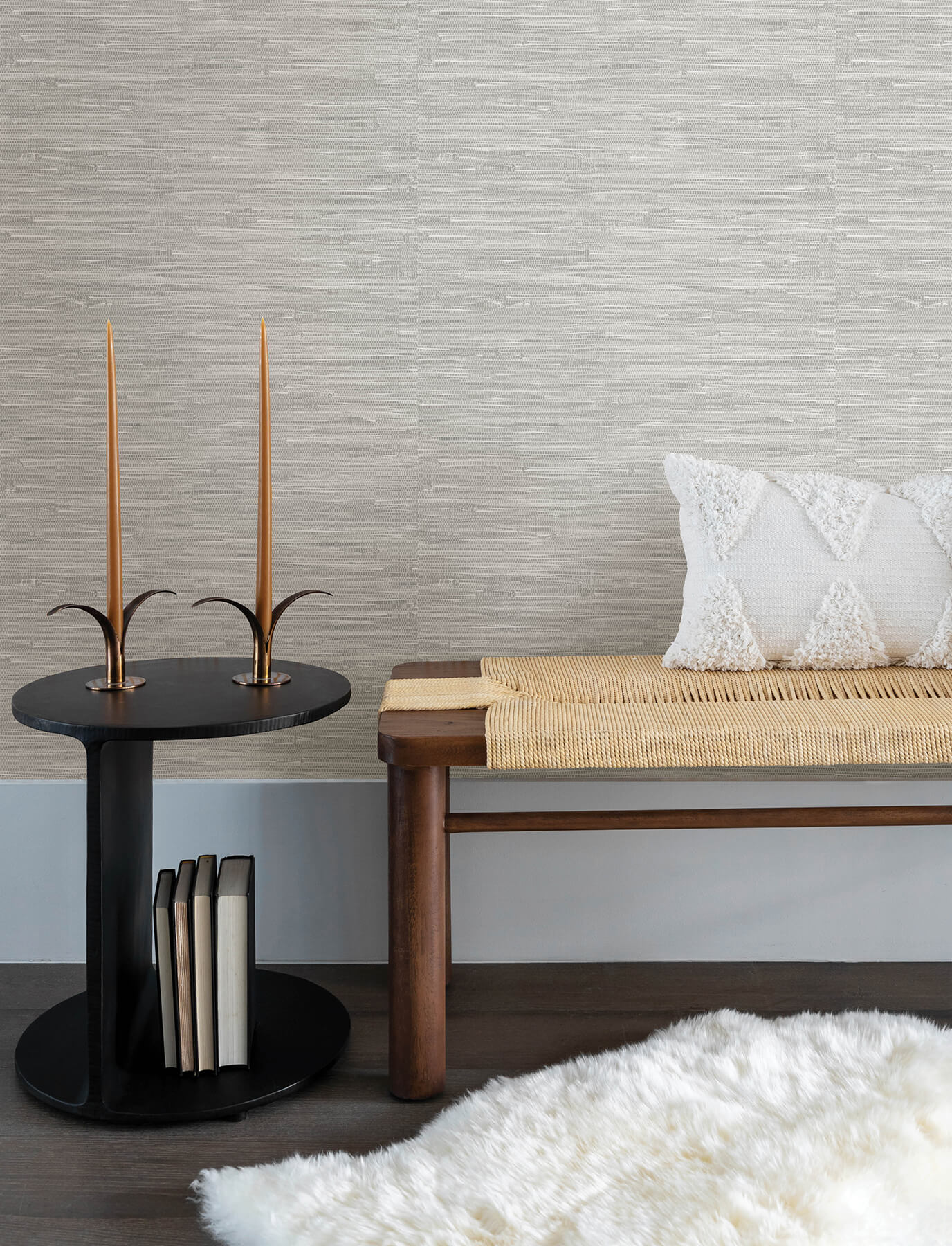 Harmony Exhale Faux Grasscloth Wallpaper