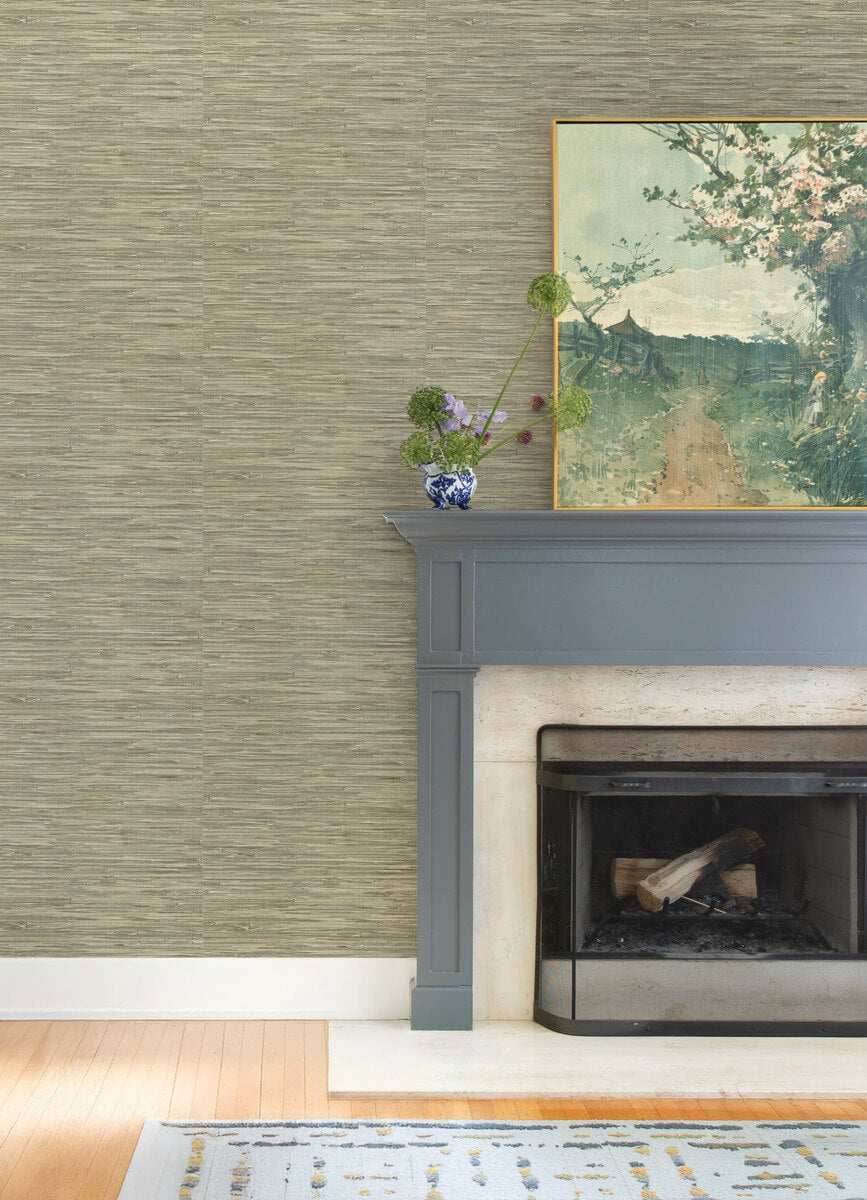 Haberdashery Exhale Faux Grasscloth Wallpaper