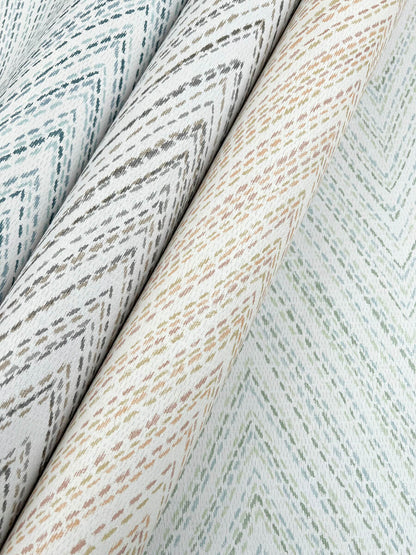 A-Street Prints Haberdashery Lainey Chevron Wallpaper, herringbone in blue, orange, neutral