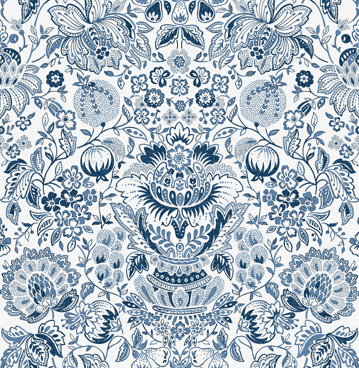 Haberdashery Blanche Floral Damask Wallpaper