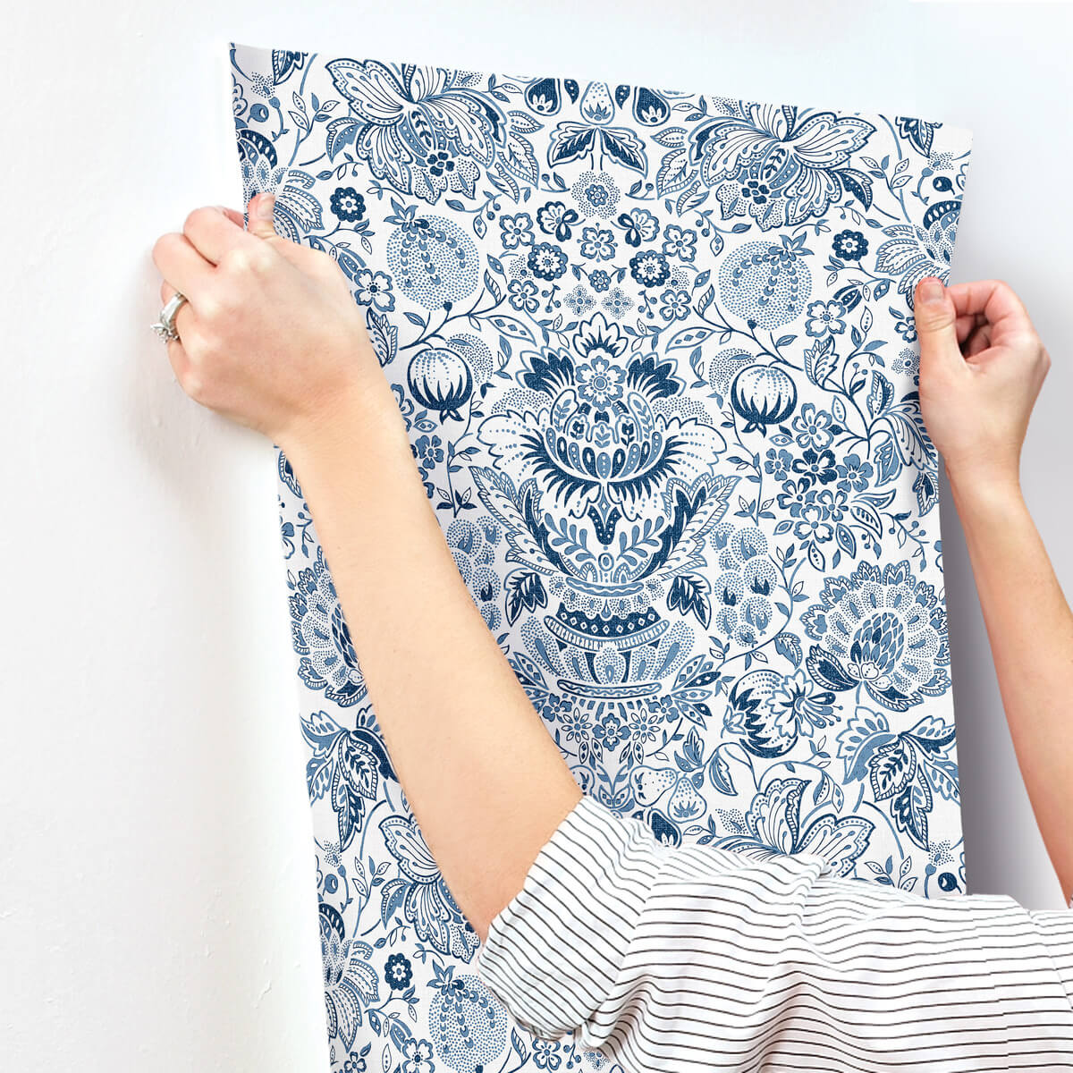 Haberdashery Blanche Floral Damask Wallpaper