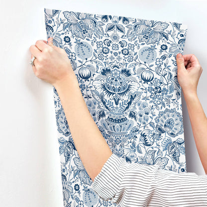 Haberdashery Blanche Floral Damask Wallpaper
