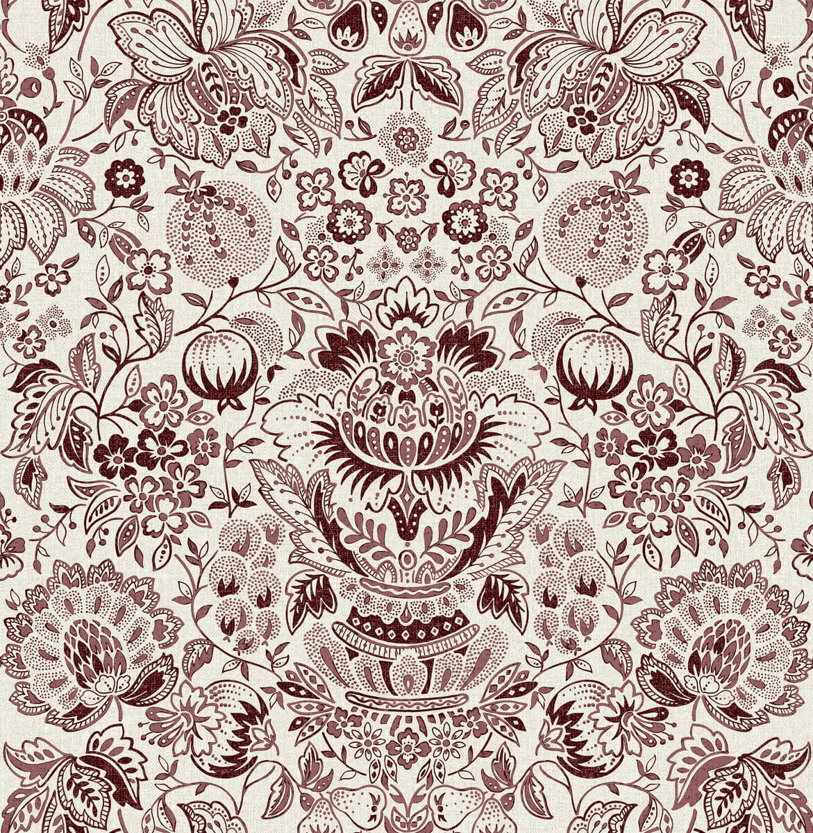 Haberdashery Blanche Floral Damask Wallpaper