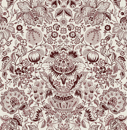 Haberdashery Blanche Floral Damask Wallpaper