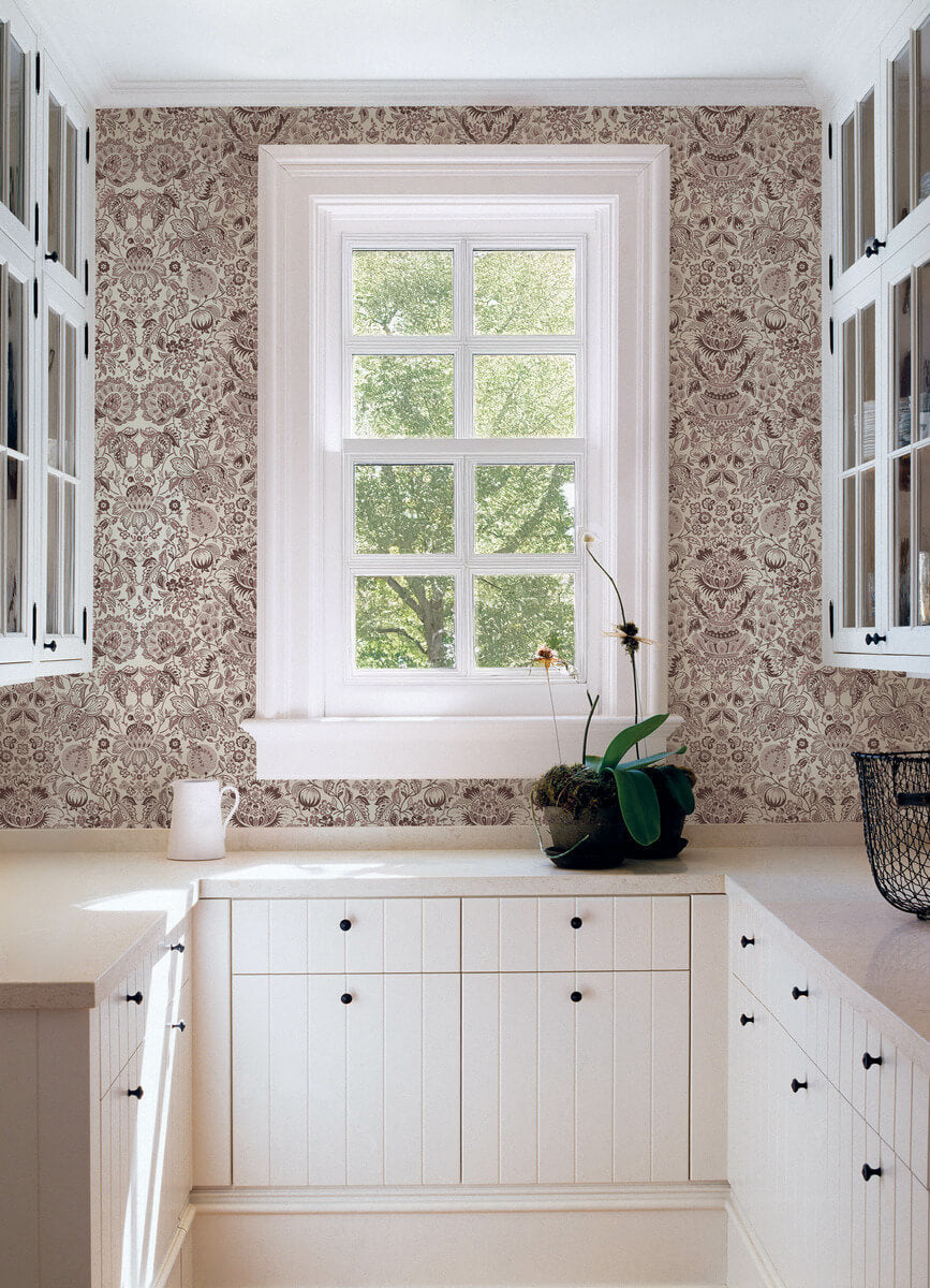 Haberdashery Blanche Floral Damask Wallpaper