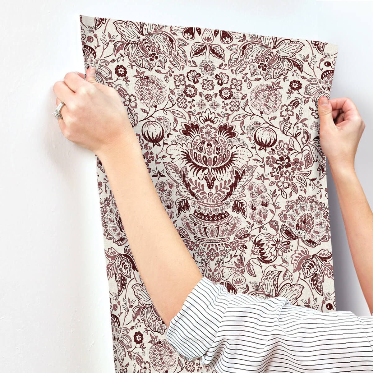Haberdashery Blanche Floral Damask Wallpaper