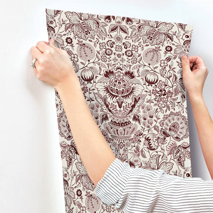 Haberdashery Blanche Floral Damask Wallpaper