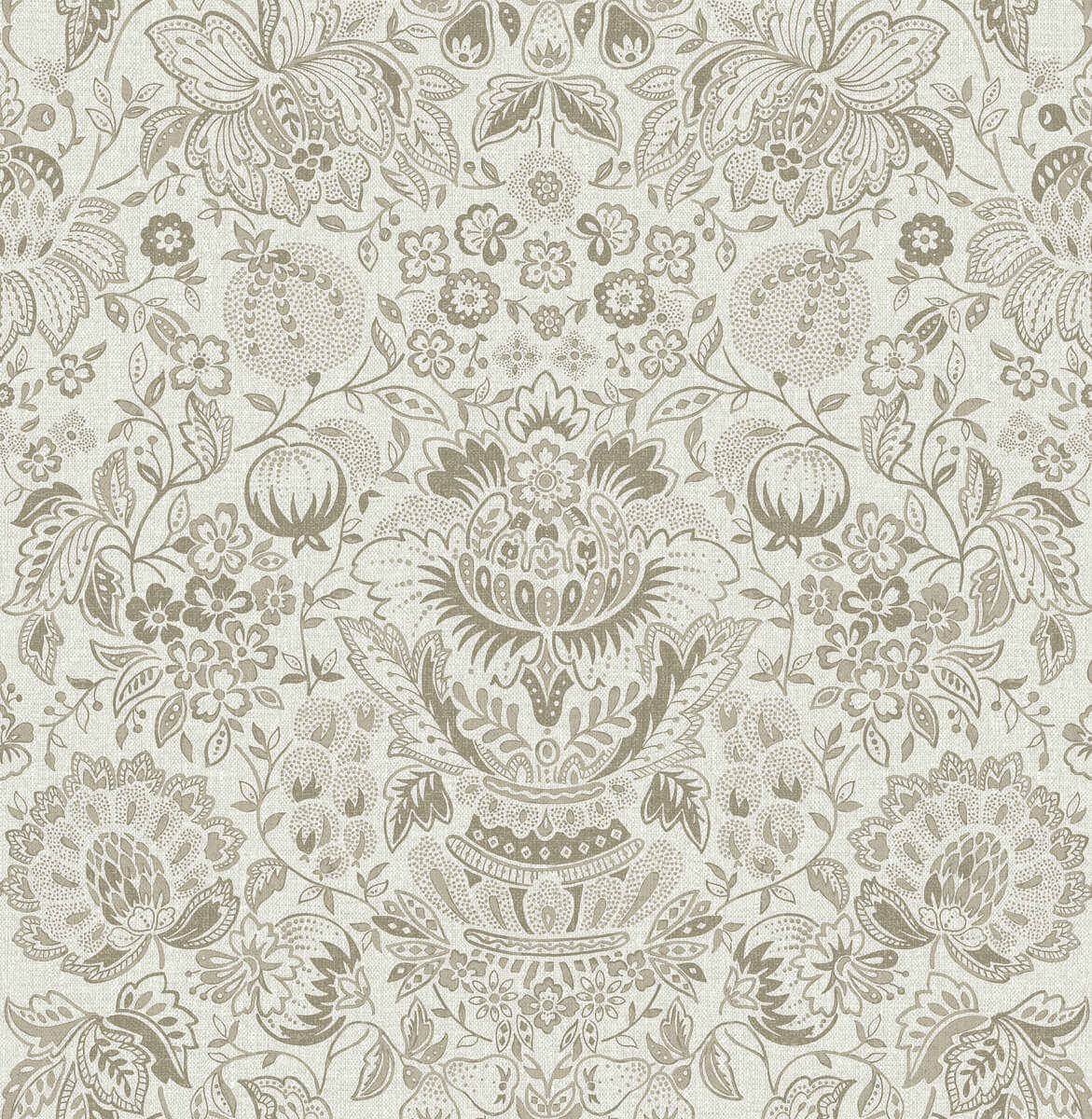 Haberdashery Blanche Floral Damask Wallpaper
