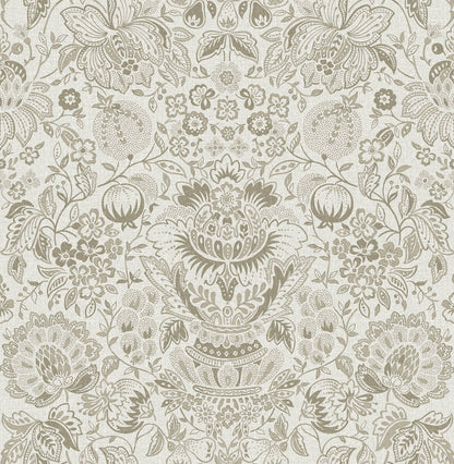 Haberdashery Blanche Floral Damask Wallpaper