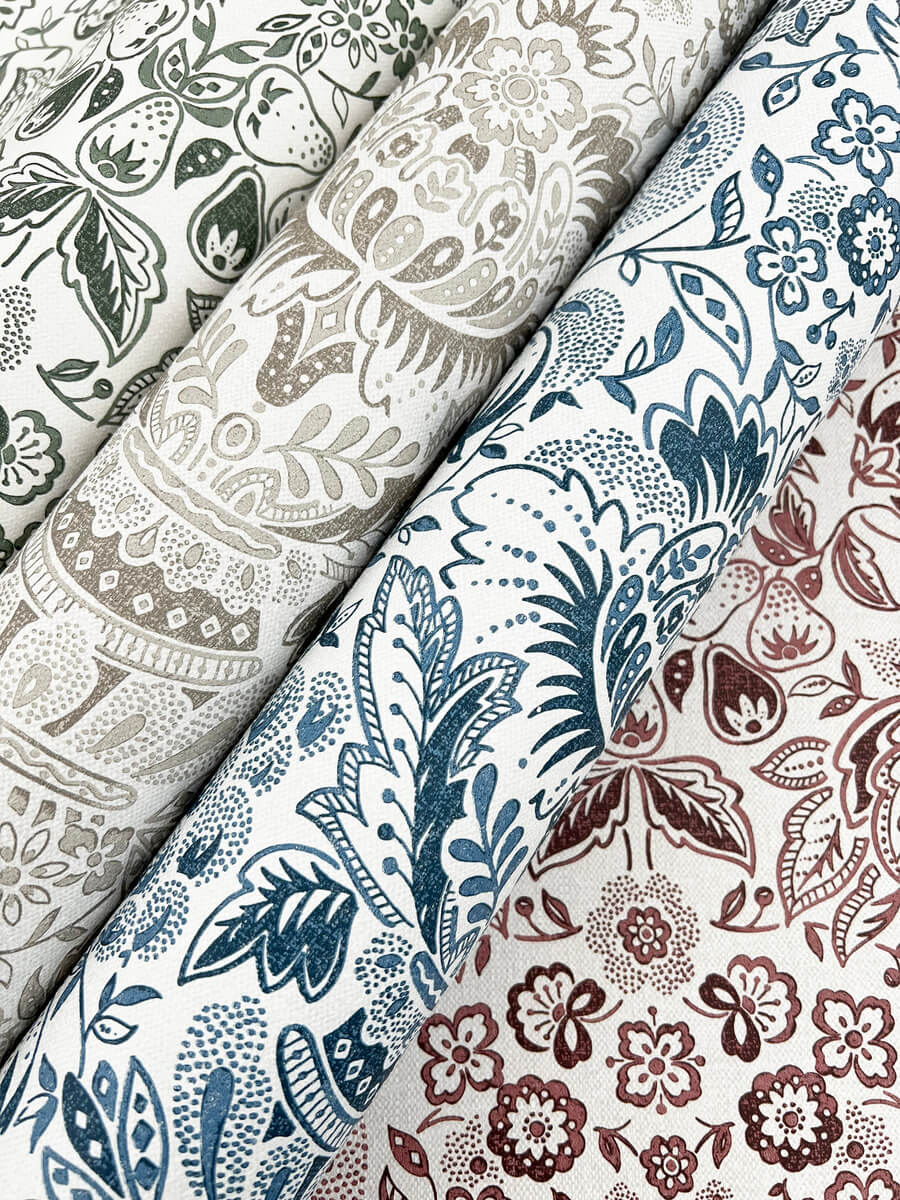 Haberdashery Blanche Floral Damask Wallpaper