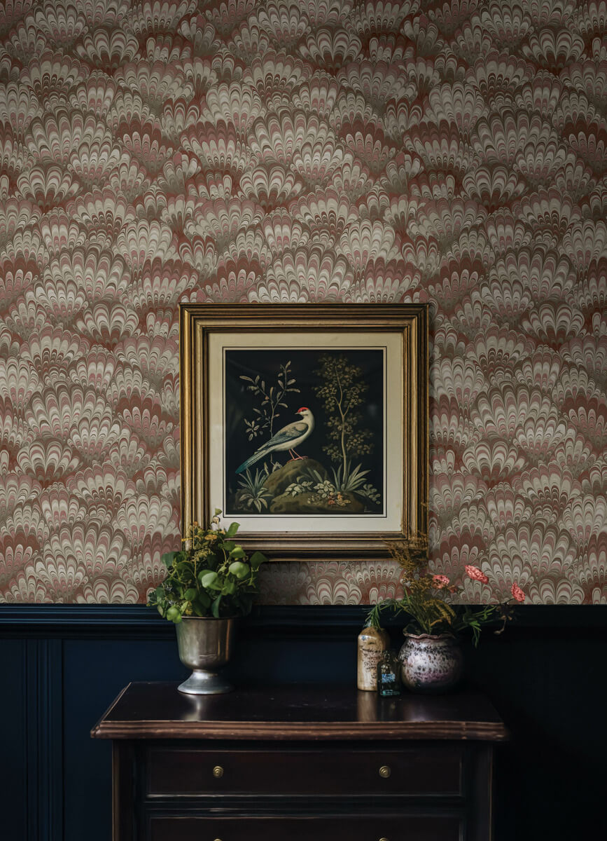 Haberdashery Octavia Marbled Ink Wallpaper