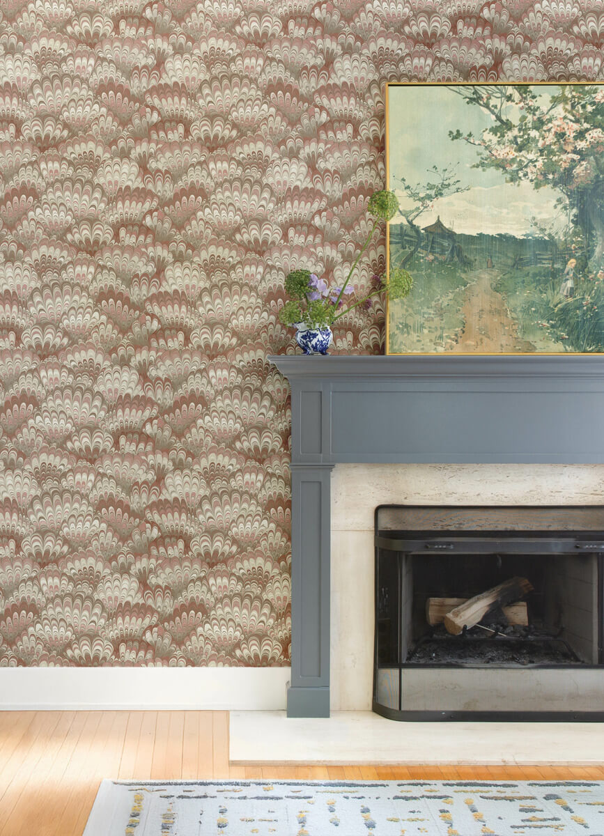 Haberdashery Octavia Marbled Ink Wallpaper