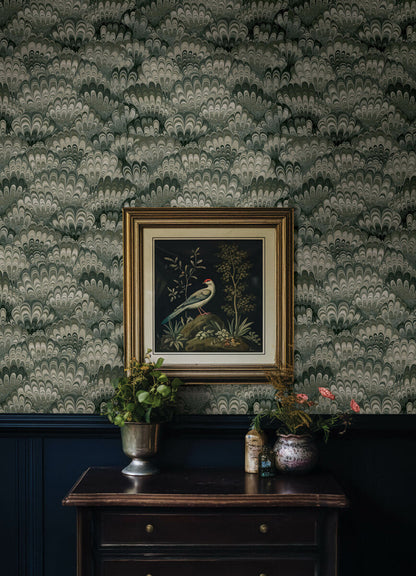 Haberdashery Octavia Marbled Ink Wallpaper