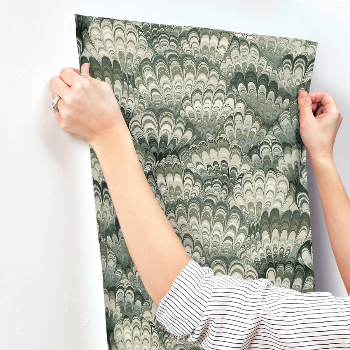 Haberdashery Octavia Marbled Ink Wallpaper