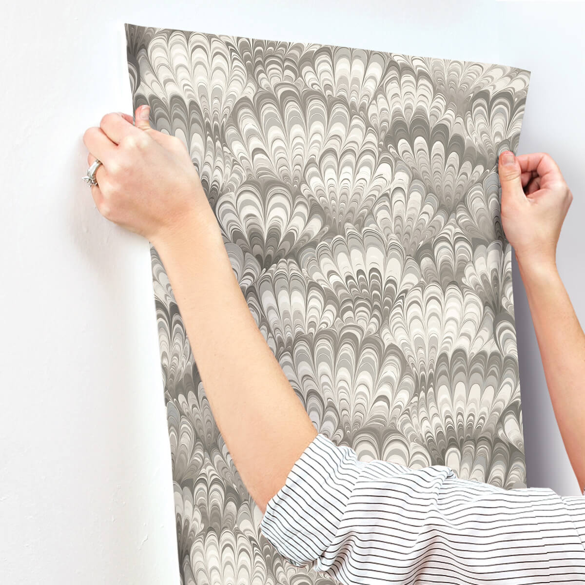 Haberdashery Octavia Marbled Ink Wallpaper