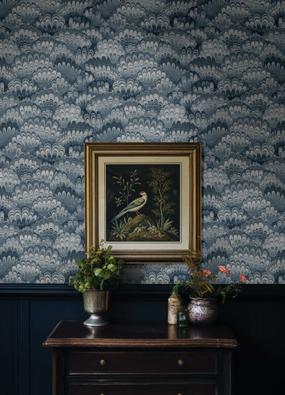Haberdashery Octavia Marbled Ink Wallpaper
