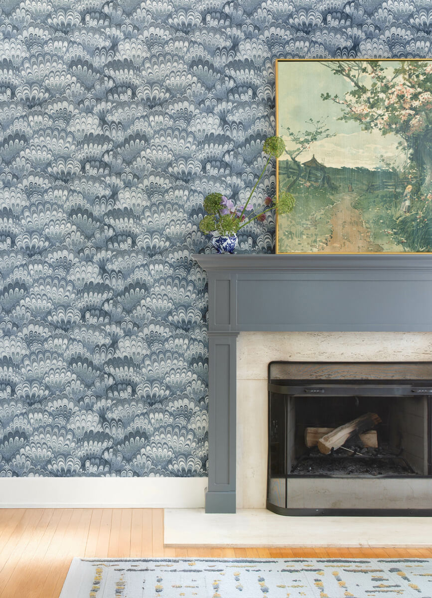Haberdashery Octavia Marbled Ink Wallpaper