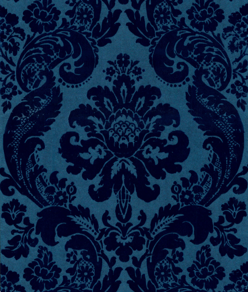 Haberdashery Shadow Flocked Damask Wallpaper