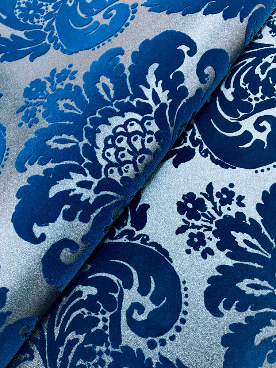 Haberdashery Shadow Flocked Damask Wallpaper