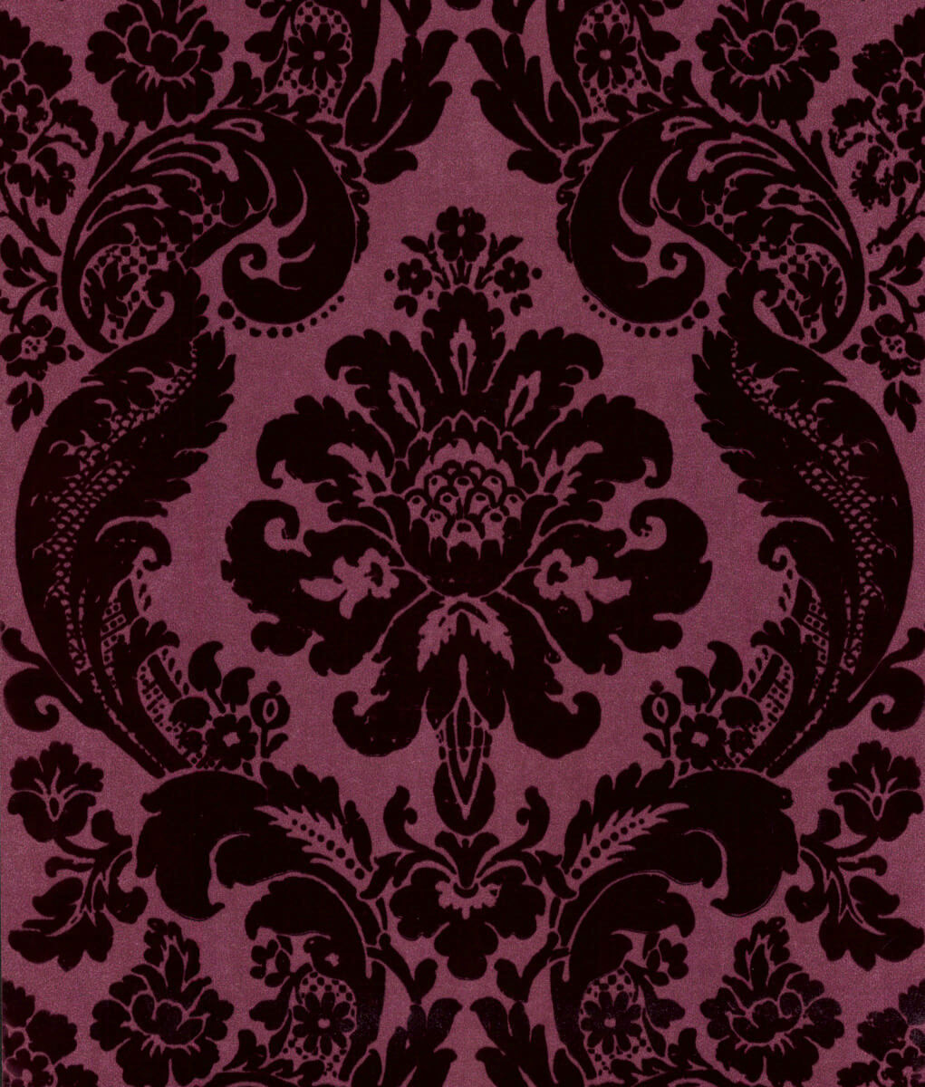 Haberdashery Flocked Damask Wallpaper