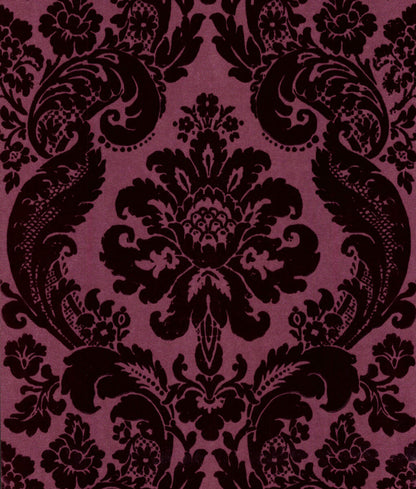 Haberdashery Flocked Damask Wallpaper