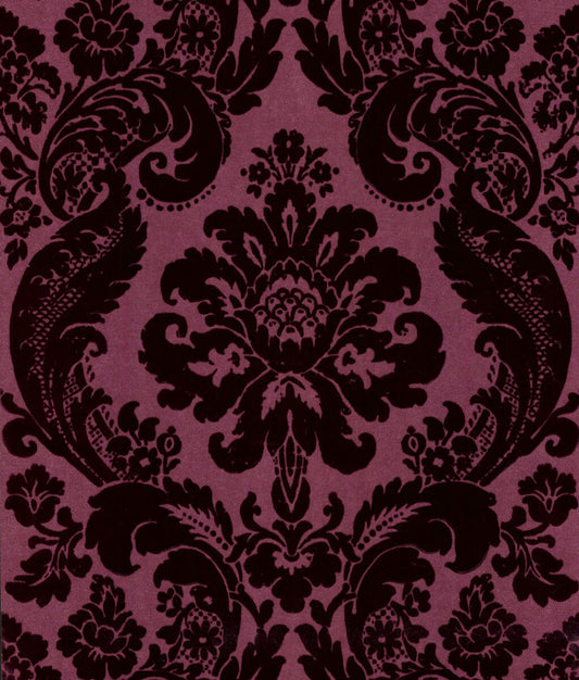 Haberdashery Flocked Damask Wallpaper