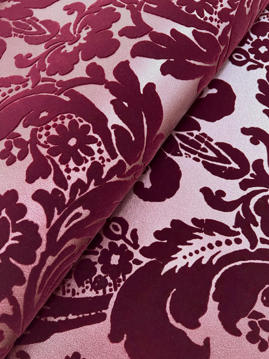 Haberdashery Flocked Damask Wallpaper