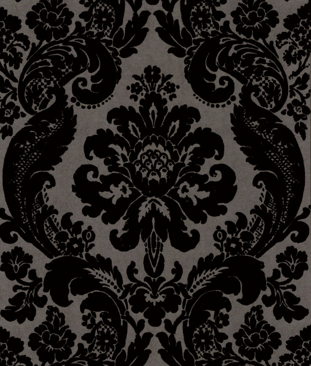 Haberdashery Shadow Flocked Damask Wallpaper