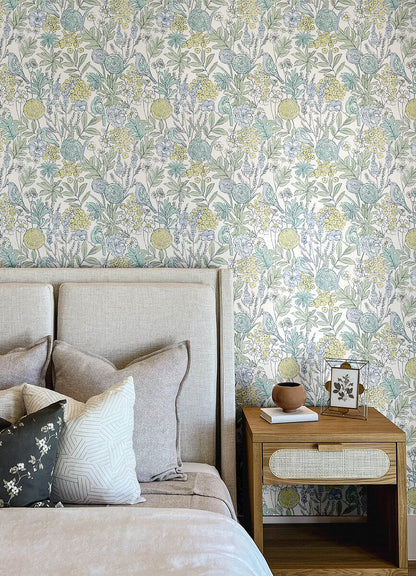 Printworks Goldfinch Birds & Blooms Wallpaper