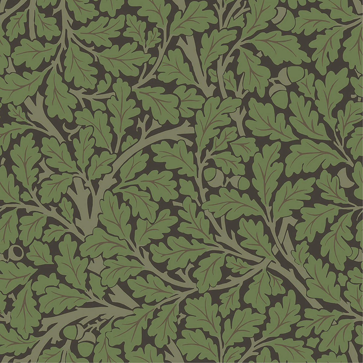 A-Street Prints Hidden Treasures Oak Tree Wallpaper - Black, botanical