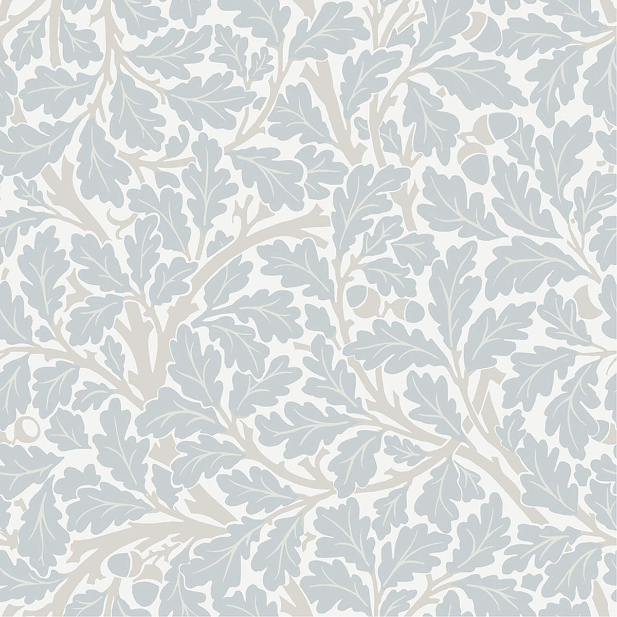 A-Street Prints Hidden Treasures Oak Tree Wallpaper - Sky Blue, botanical in black, yellow, purple