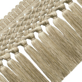 8" Rouen Tassel Fringe Trim by Samuel & Sons in Tusk