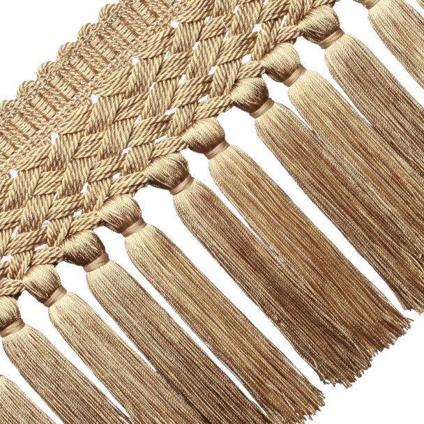 8" Rouen Tassel Fringe Trim by Samuel & Sons in Sandstone