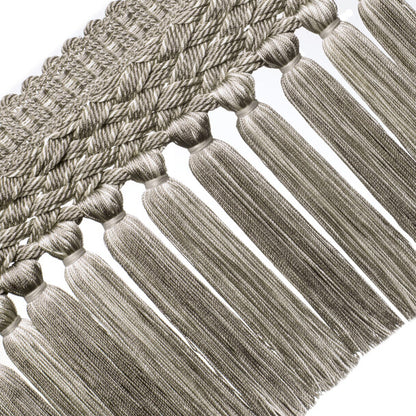 8" Rouen Tassel Fringe Trim by Samuel & Sons in Platinum