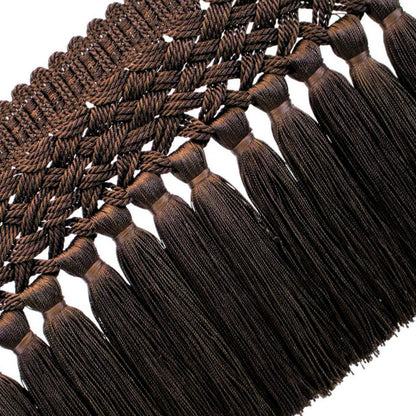 8" Rouen Tassel Fringe Trim by Samuel & Sons in Java