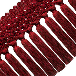 8" Rouen Tassel Fringe Trim by Samuel & Sons in Ruby