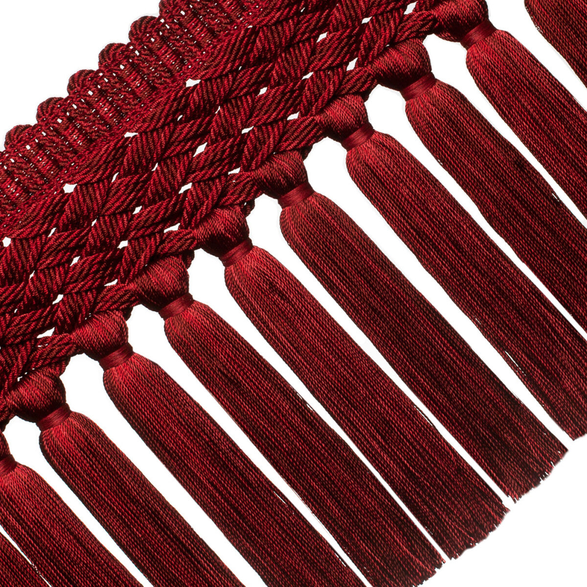 8" Rouen Tassel Fringe Trim by Samuel & Sons in Ruby