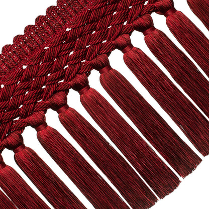 8" Rouen Tassel Fringe Trim by Samuel & Sons in Ruby