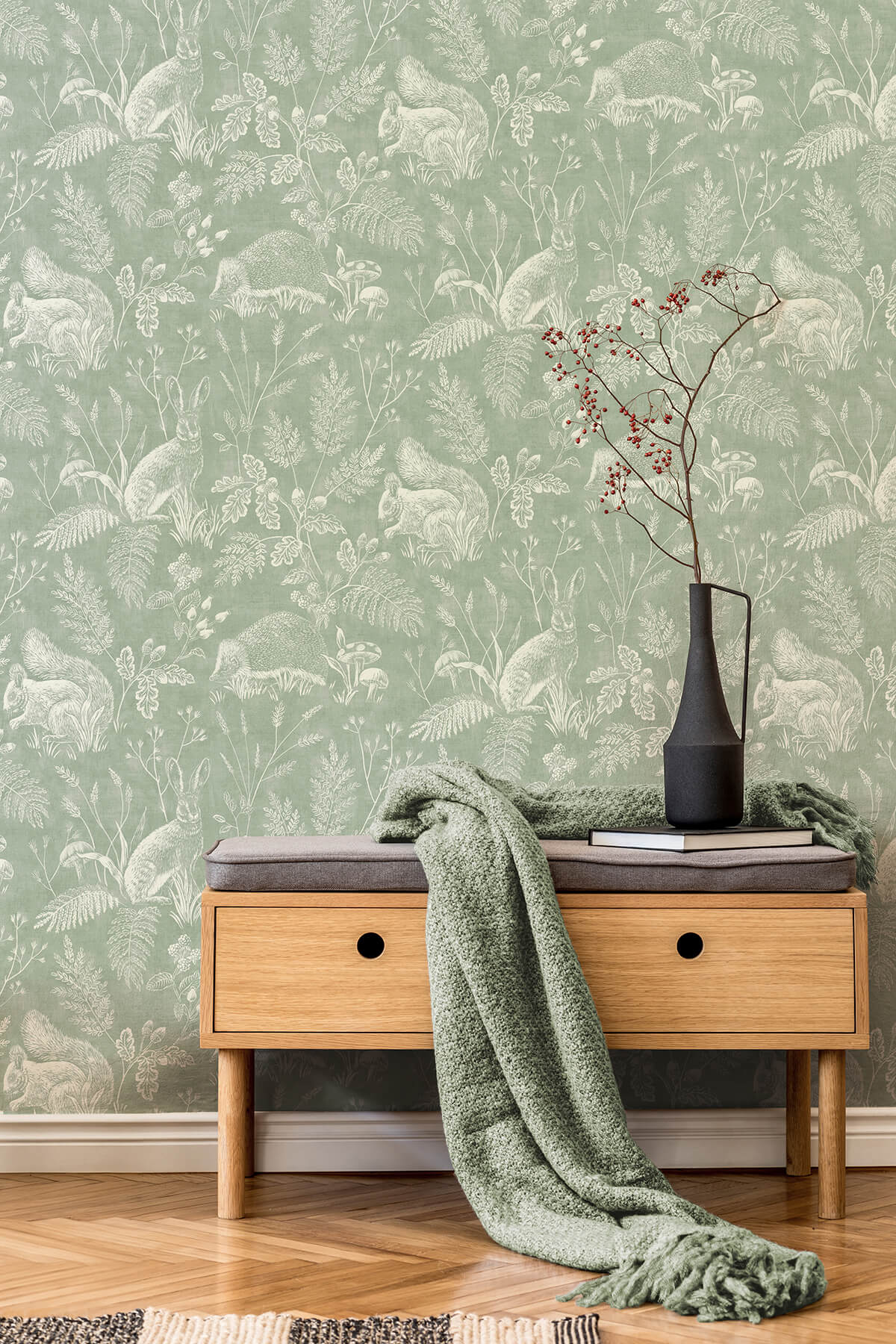 Westbury Forest Woodland Toile Wallpaper