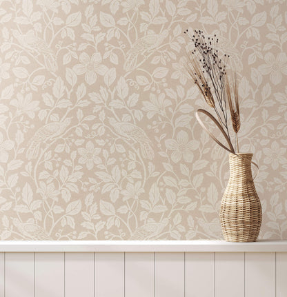 Westbury Forest Marlow Bird Vine Wallpaper