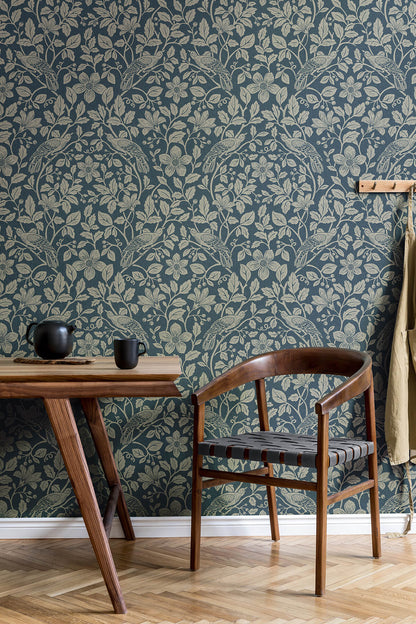 Westbury Forest Marlow Bird Vine Wallpaper
