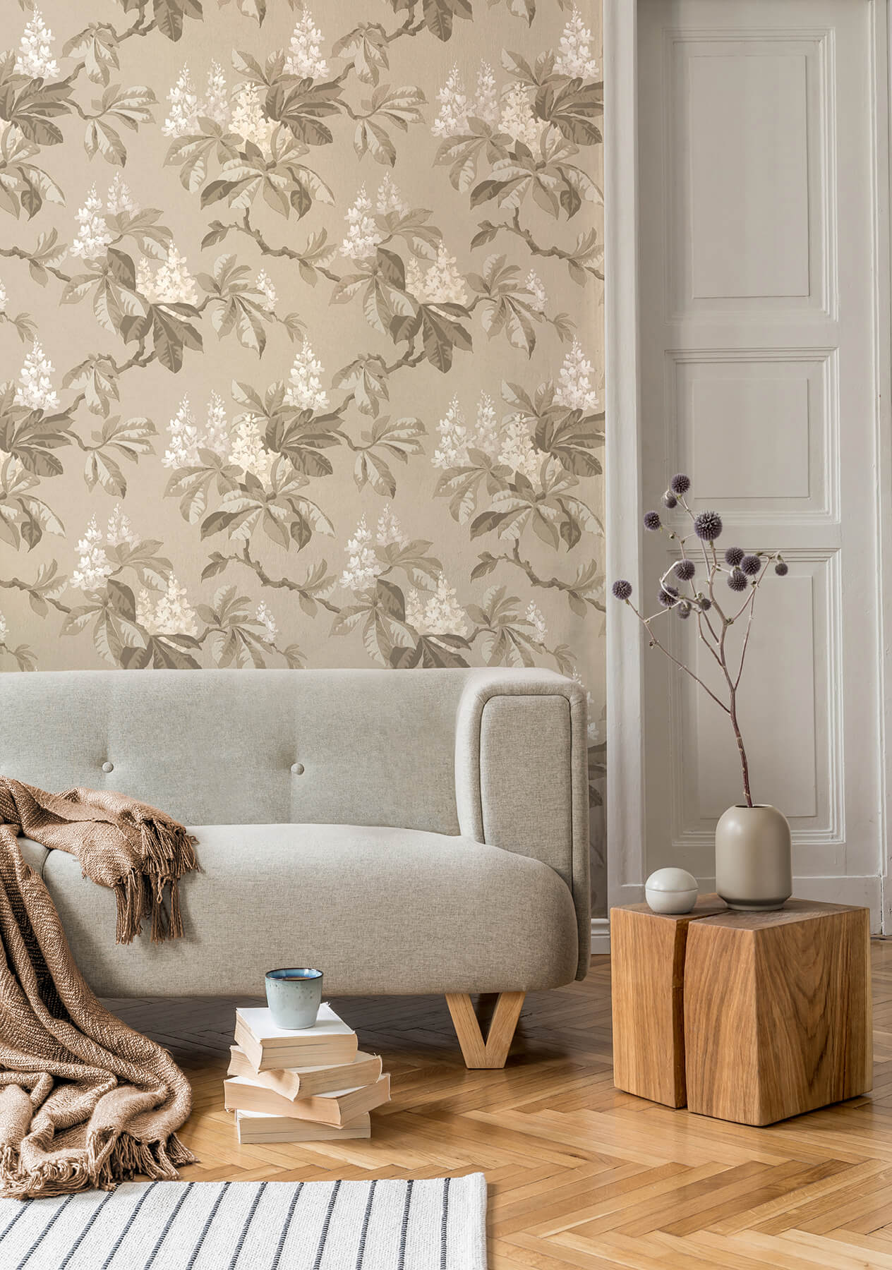 Westbury Forest Chestnut Floral Wallpaper