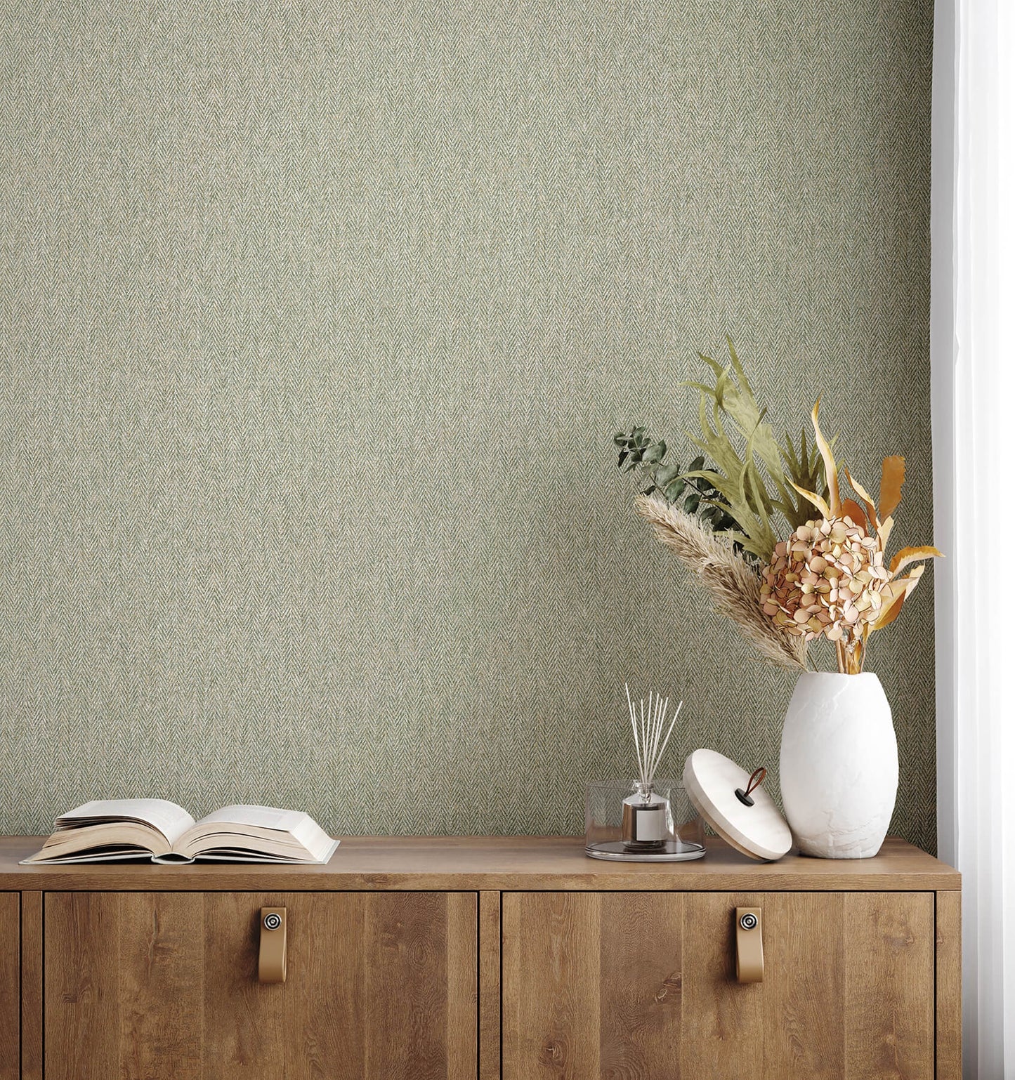 Westbury Forest Herringbone Tweed Wallpaper