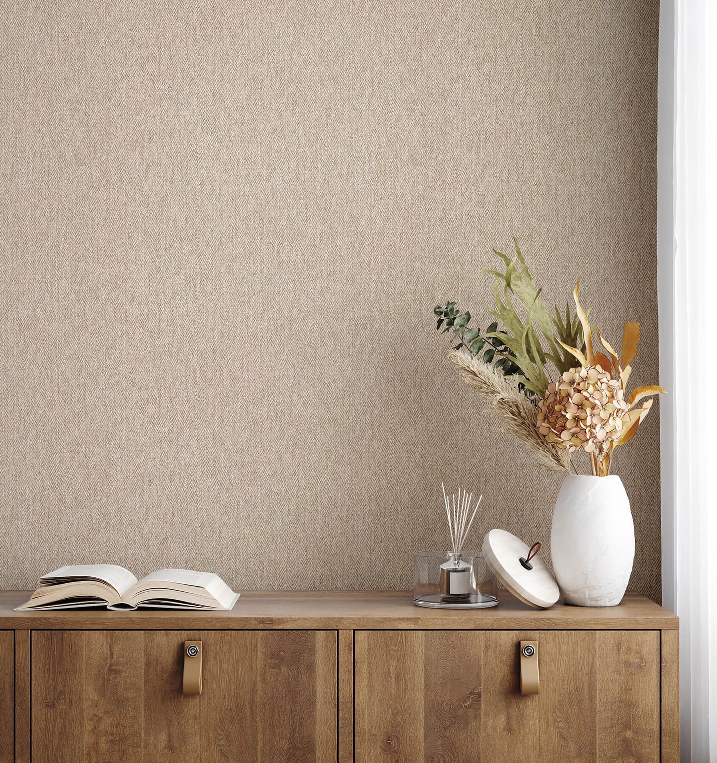Westbury Forest Herringbone Tweed Wallpaper