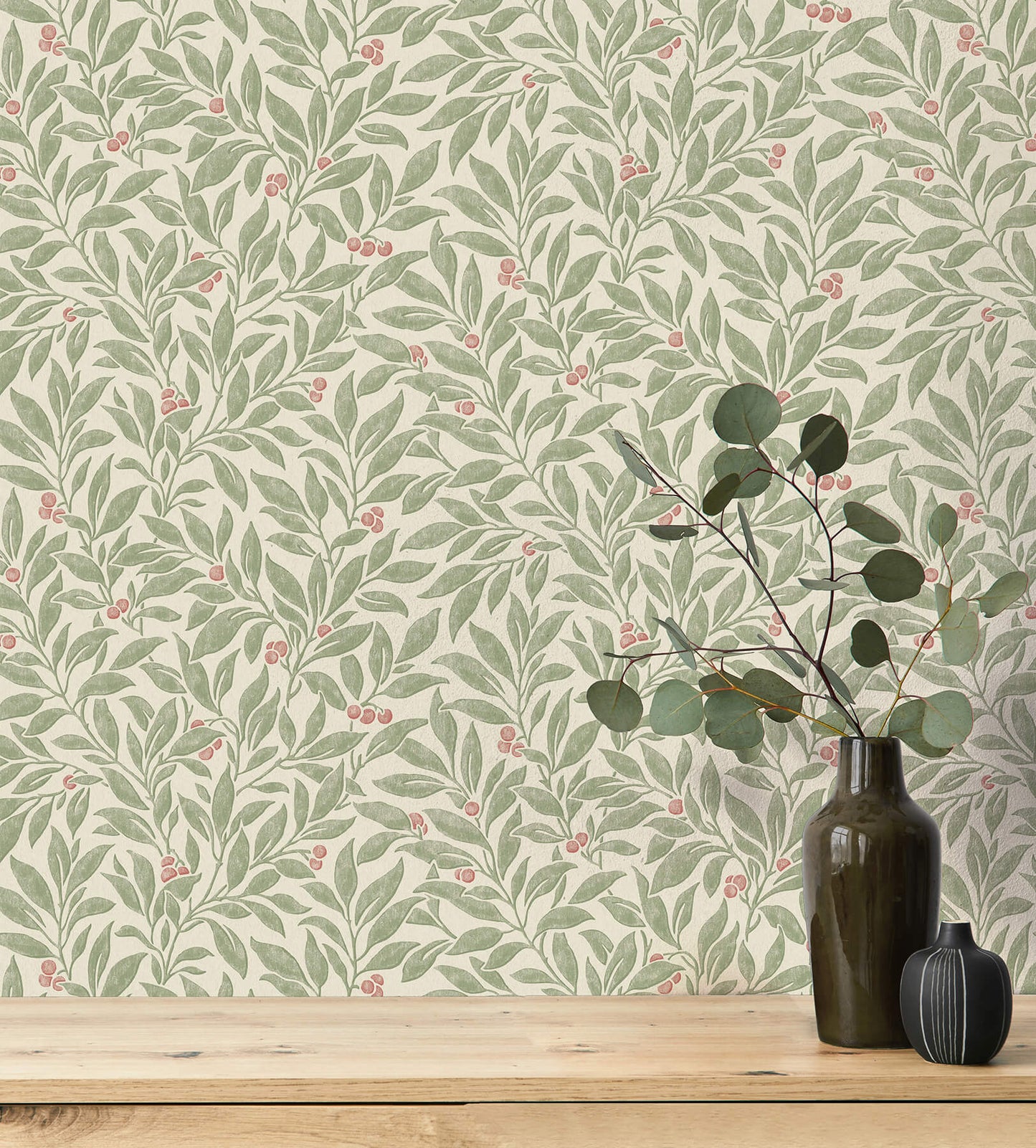 Westbury Forest Winter Berry Vine Wallpaper