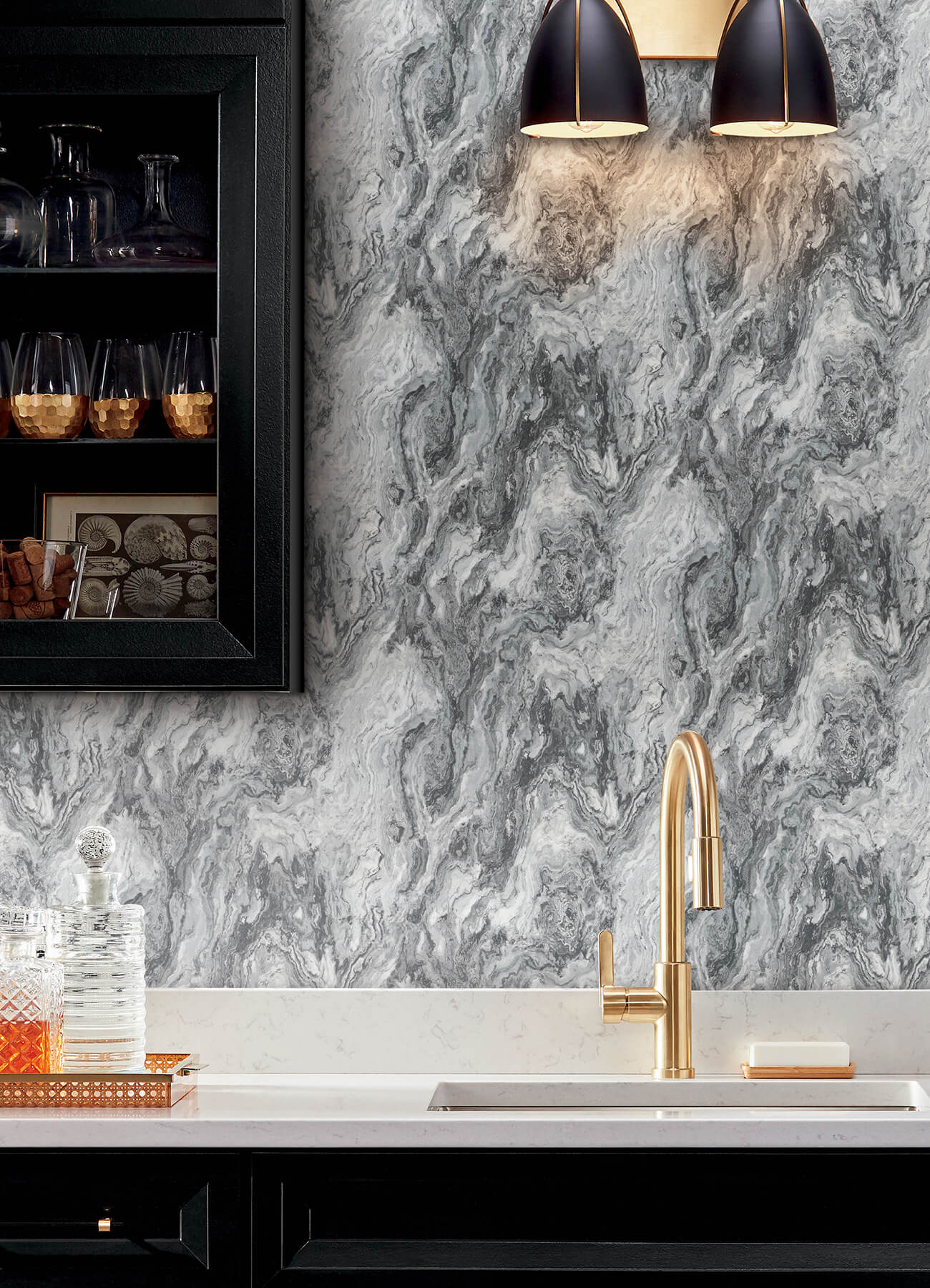 Kitchen & Bath Star Marble Wallpaper