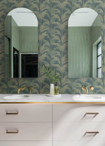 Kitchen & Bath Rattan Palm Wallpaper